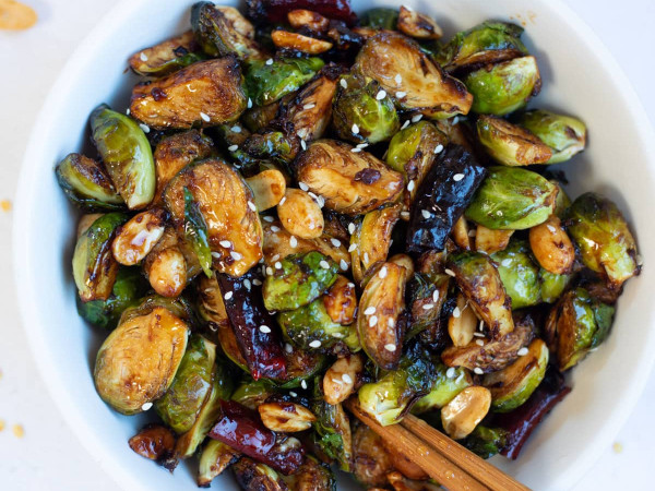 Kung Pao Style Brussels Sprouts