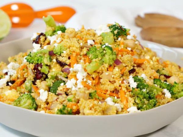 Curried Couscous Featuring Spinach and Chickpeas