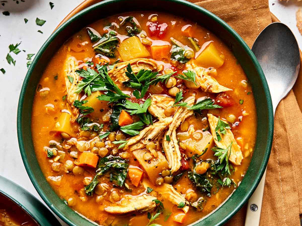 Fiery Vegetable Soup with Lentils