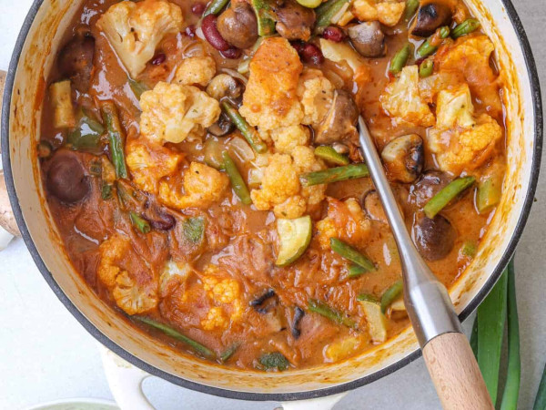 Gumbo Made with Fire-Roasted Veggies