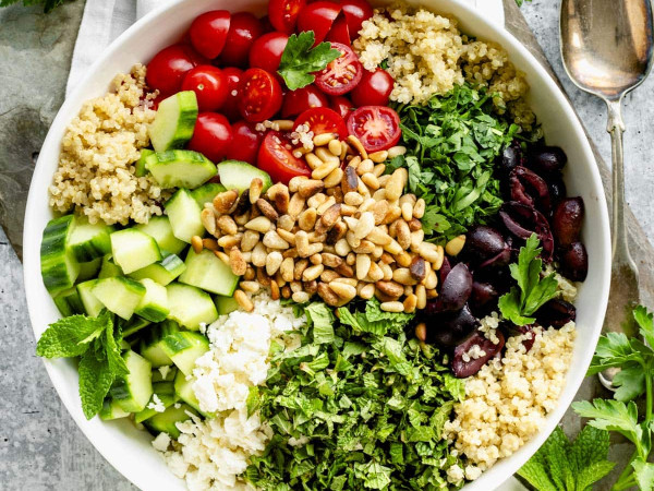 Quinoa Salad with Mediterranean Ingredients