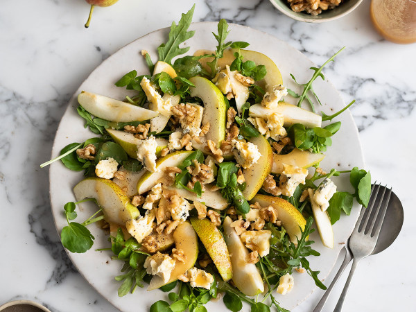 Blue Cheese, Red Onions, Walnuts, and Tofu Dish