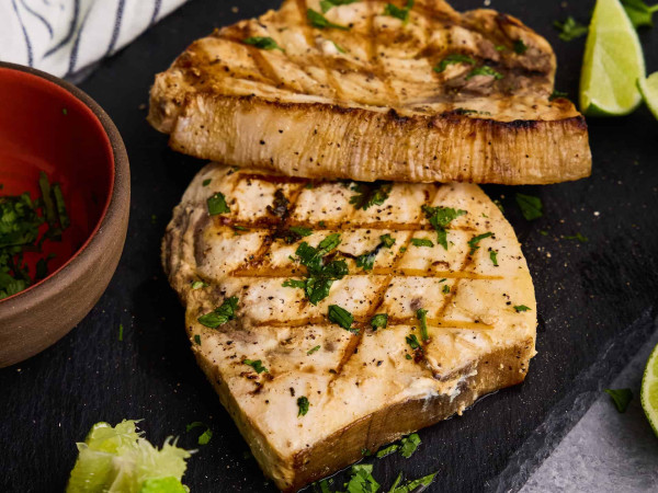 Swordfish Steaks with Cilantro-Lime Butter on the Grill