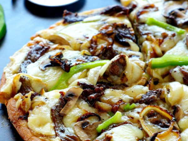 Philly Cheesesteak Pizza with a Keto Twist