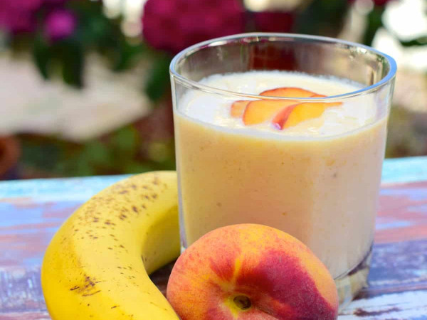 Peach, Banana, and Coconut Vegan Smoothie