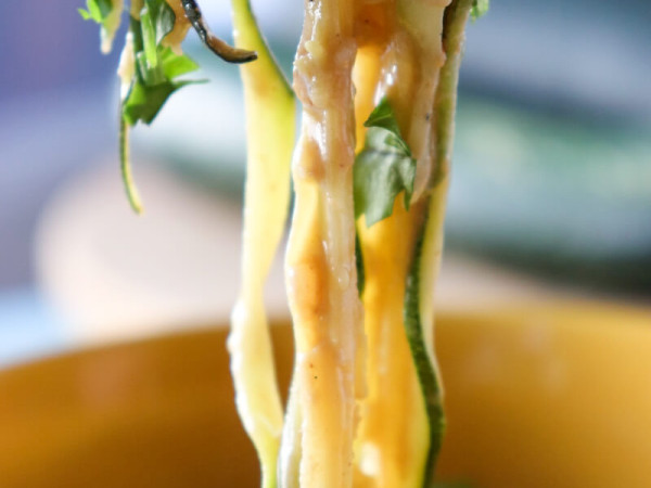 Peanut Sauce Zoodles with a Sticky Twist
