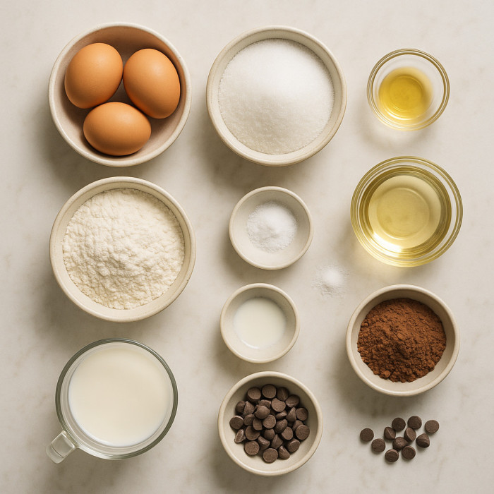 Chocolate and Vanilla Marble Cake ingredients