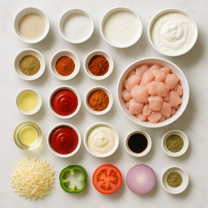 Chicken Topped Pizza ingredients