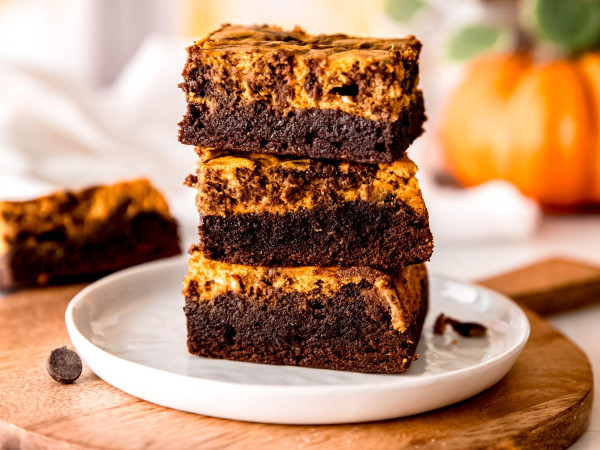 Brownies with Chocolate and Pumpkin