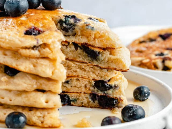 Light and Airy Blueberry Pancakes