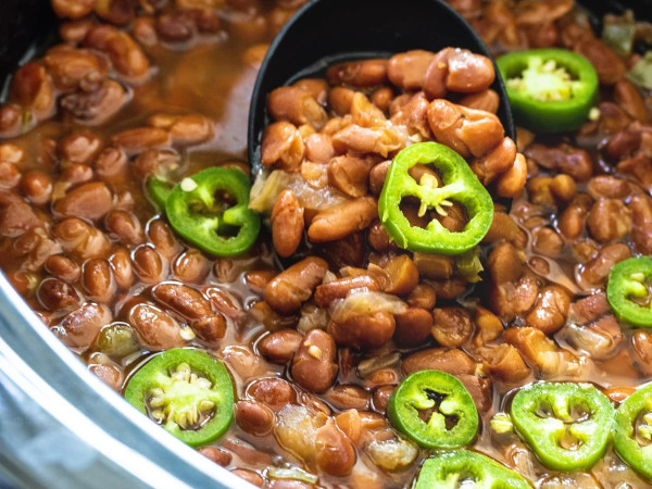 Pinto Beans with a Kick in the Slow Cooker