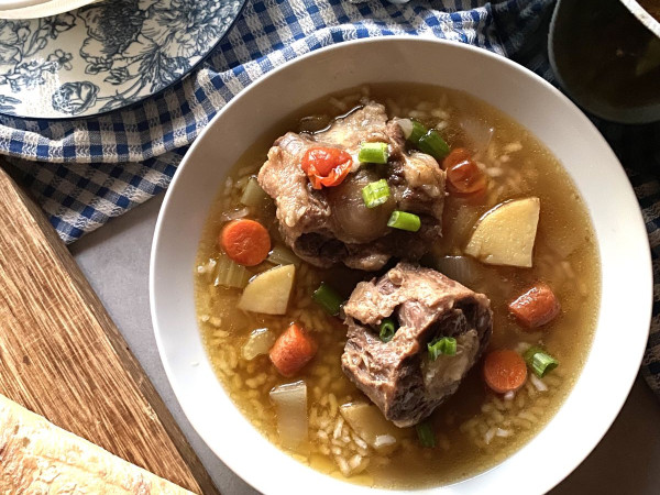 Smoked Oxtail and Sweet Potato Stew in the Slow Cooker
