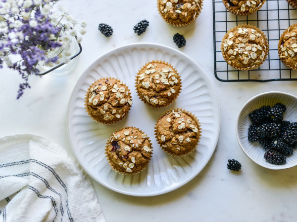 Gluten-Free Muffins Made with Blackberries and Oats