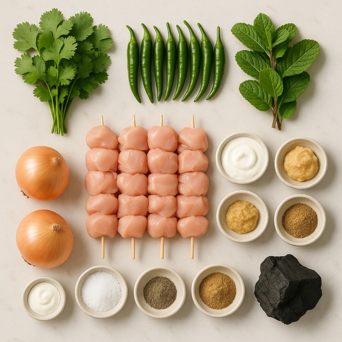 Delicious Creamy Kebab Skewers ingredients