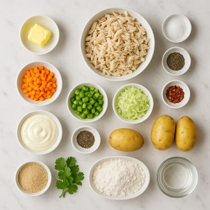 Delicious Creamy Chicken Meal ingredients