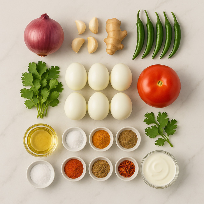 Smooth Egg Curry ingredients