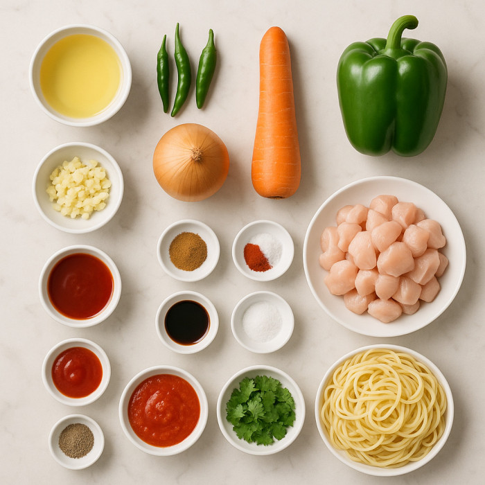 Spaghetti with Chicken ingredients