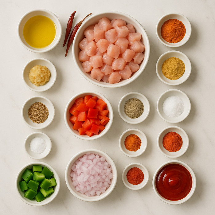 Flavorful Chicken Manchurian ingredients